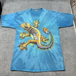 Men’s Large Gecko Lizard Tie Dye Colorful T Shirt Habitat